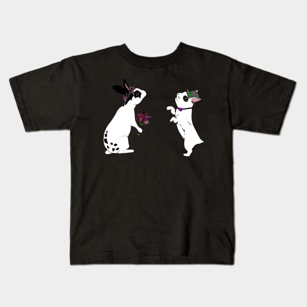 Bunny Bride & Groom Kids T-Shirt by pkmnTrainerJosh